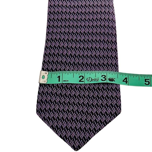 Brioni Geometric Purple Neck Tie Professional Career Business Office Formal - Picture 8 of 8